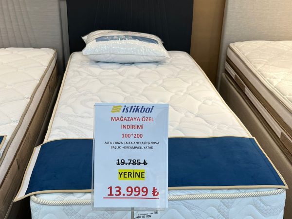 İstikbal Dreamwell Yatak Alfa L Baza Nova Başlık 100x200 (Teşhir)