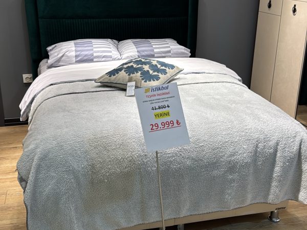İstikbal Bamboo Line Yatak + Ferro Baza + Serra Başlık 150x200 (Teşhir)